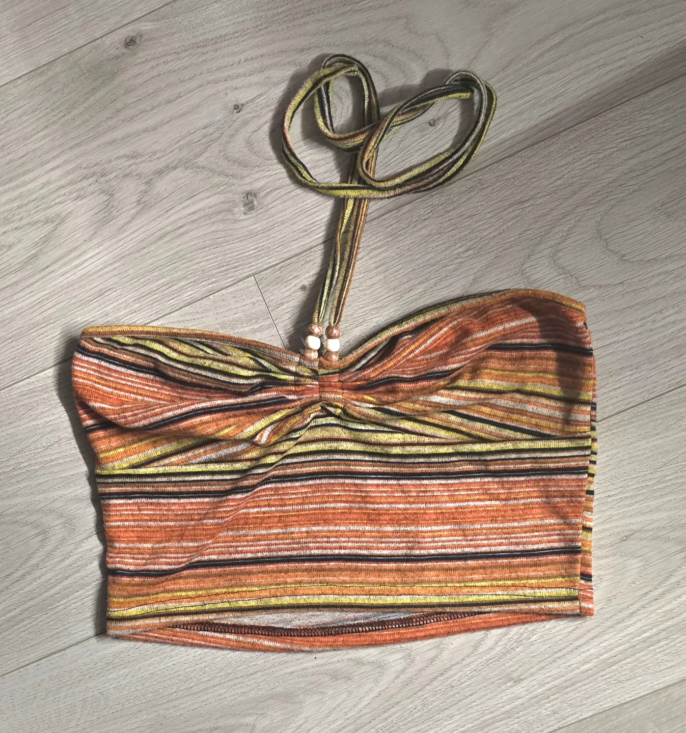 Striped Halter Neck Crop Top image indicator(2)