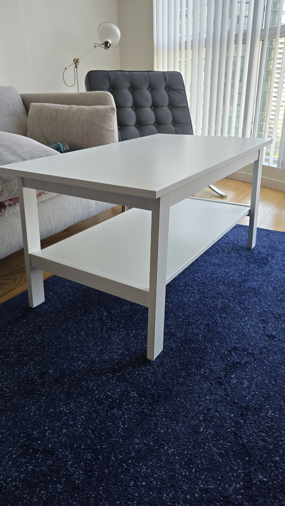 White Ikea Coffee Table with Shelf