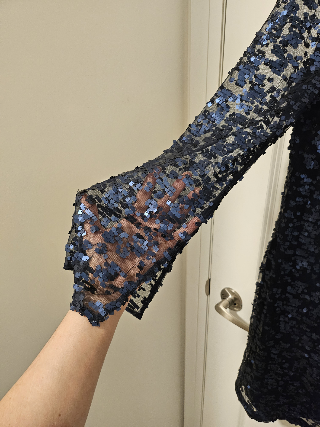 DKNY Sequined Long Sleeve Mini Dress Size 14 - photo 2