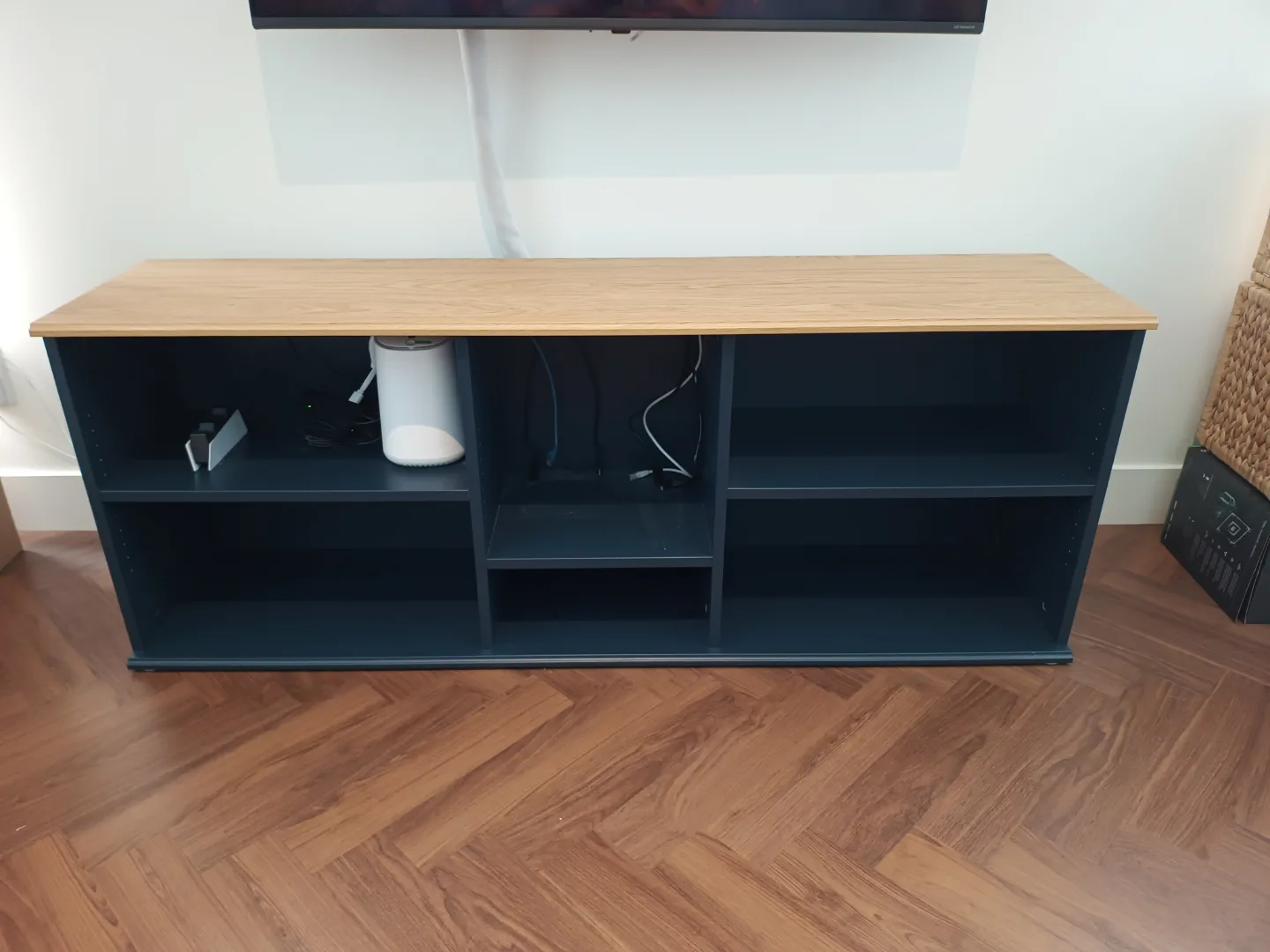 IKEA SKRUVBY TV Bench - Black-Blue thumbnail