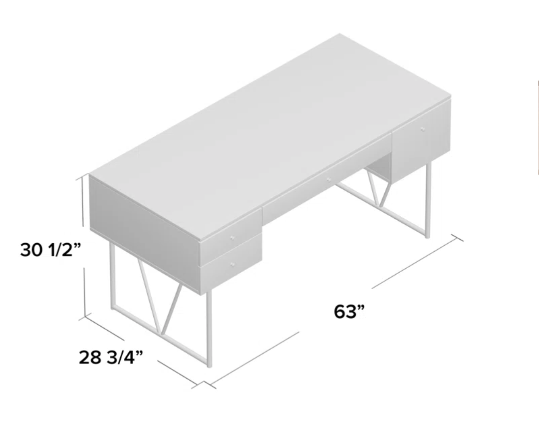 Large Wooden Desk with Drawers - photo 5