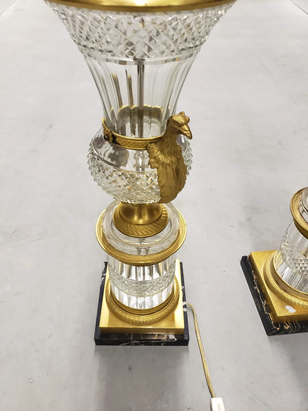 Pair of Crystal and Brass Table Lamps image indicator(5)