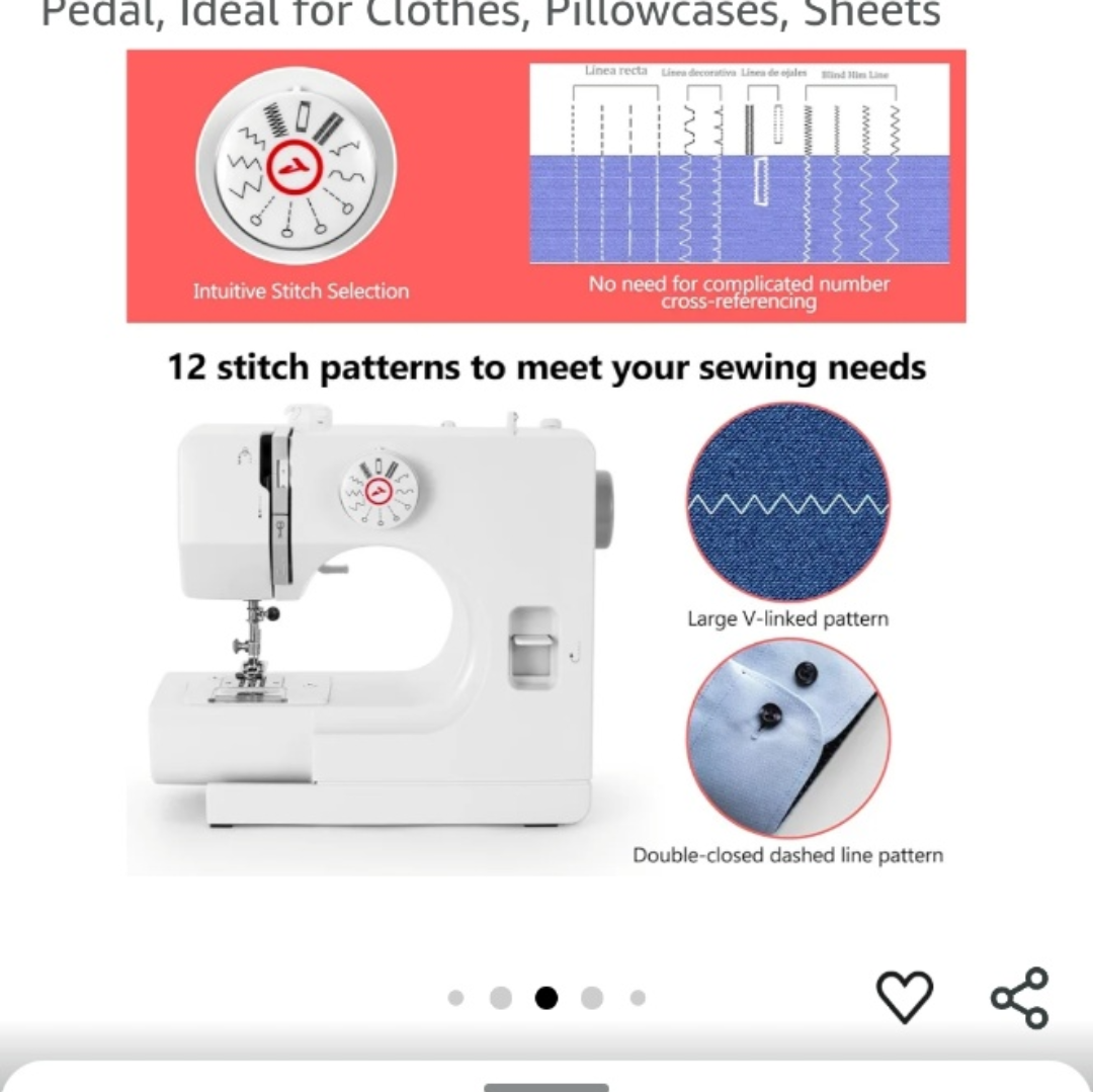 SEWII 12 Stitch Pattern Mini Sewing Machine with Accessories - photo 2