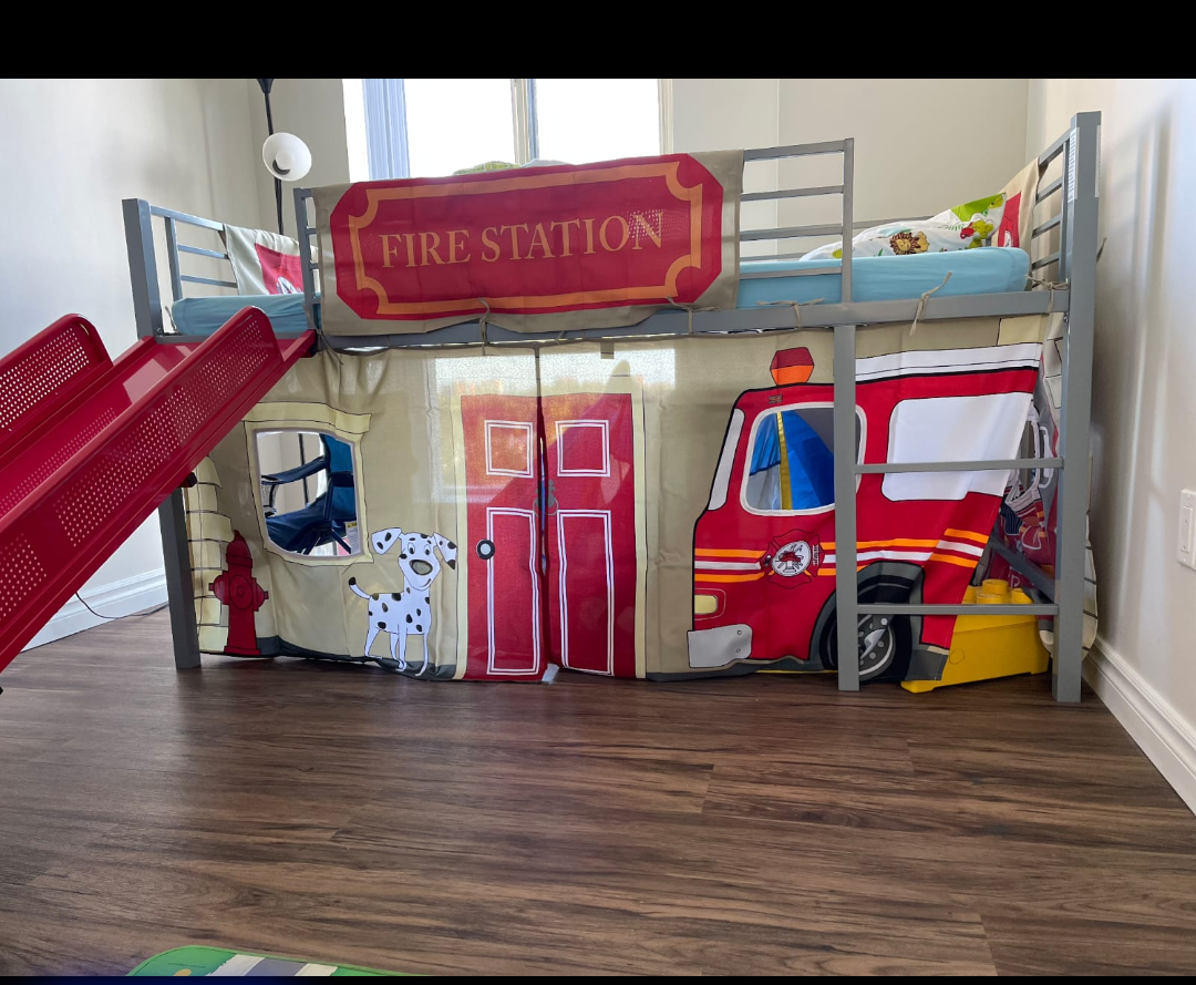 kids bunk bed with tent and mattress - photo 4