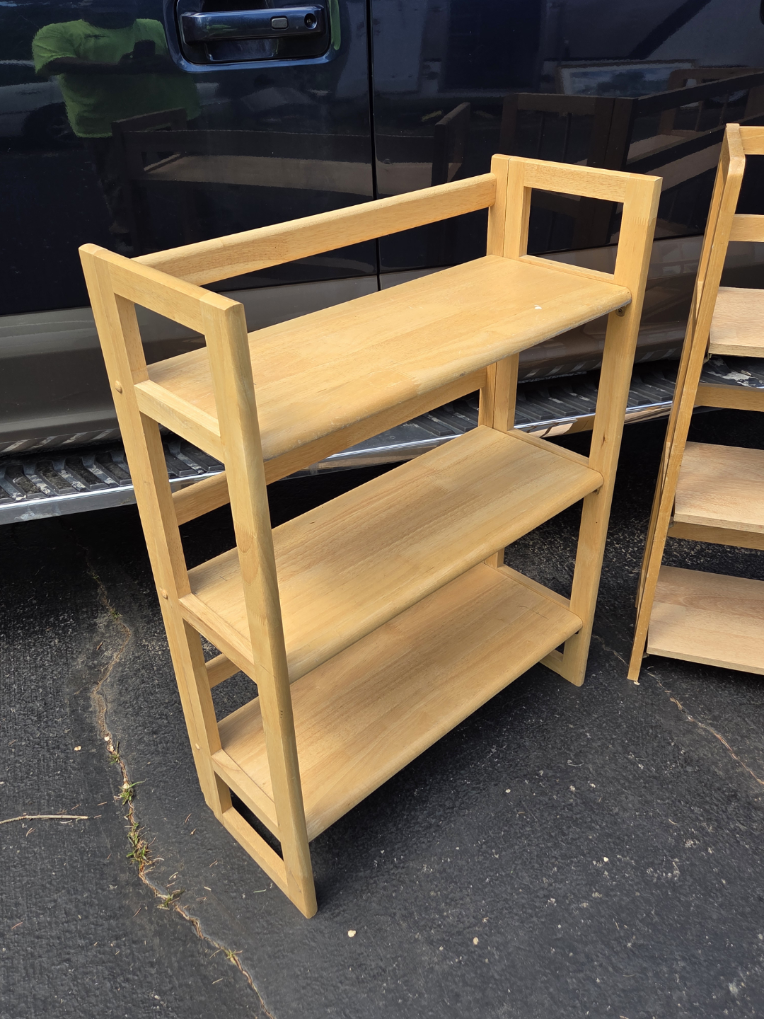 Two Wooden 3-Shelf Bookcases - photo 2
