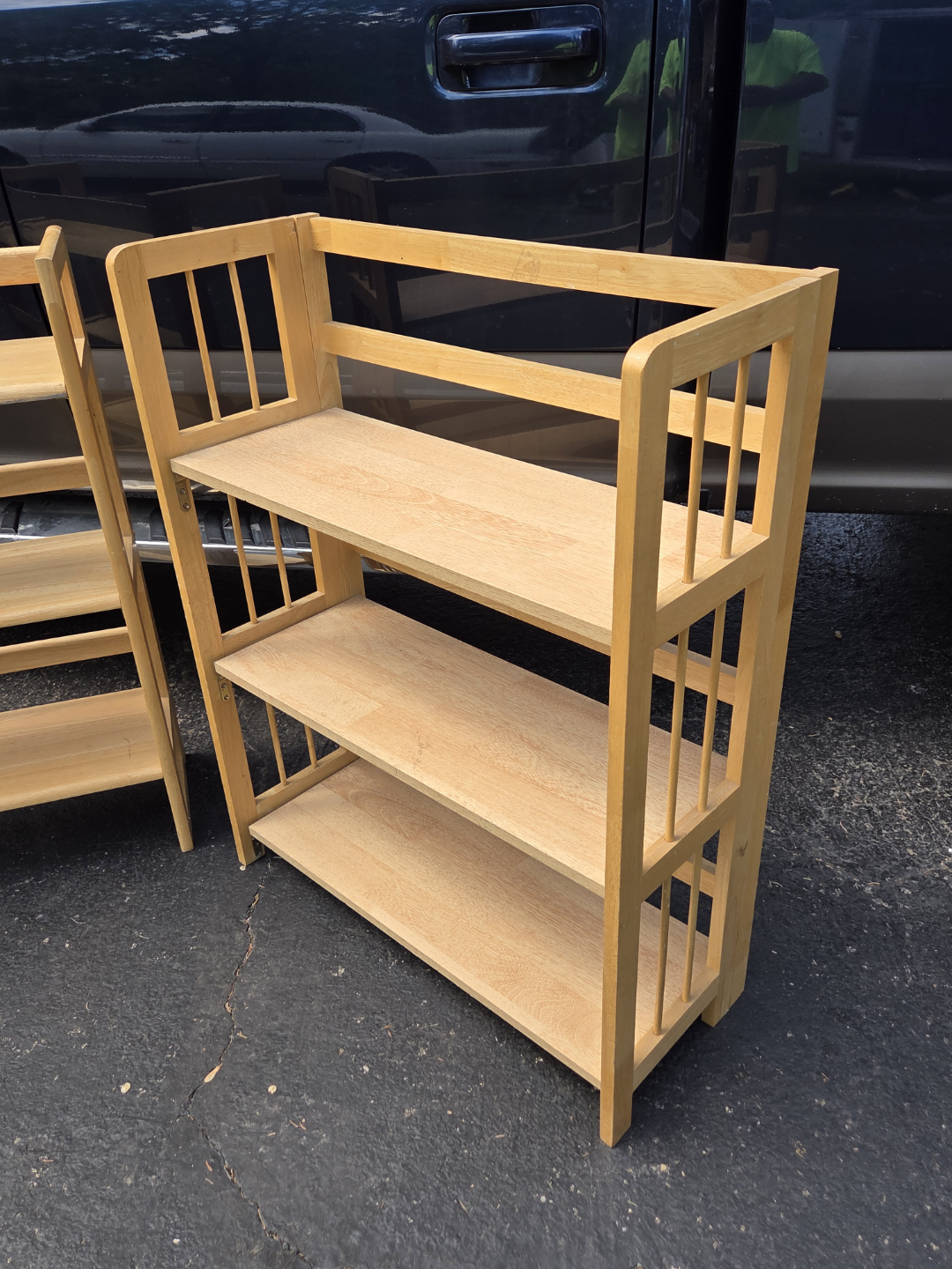Two Wooden 3-Shelf Bookcases - photo 3