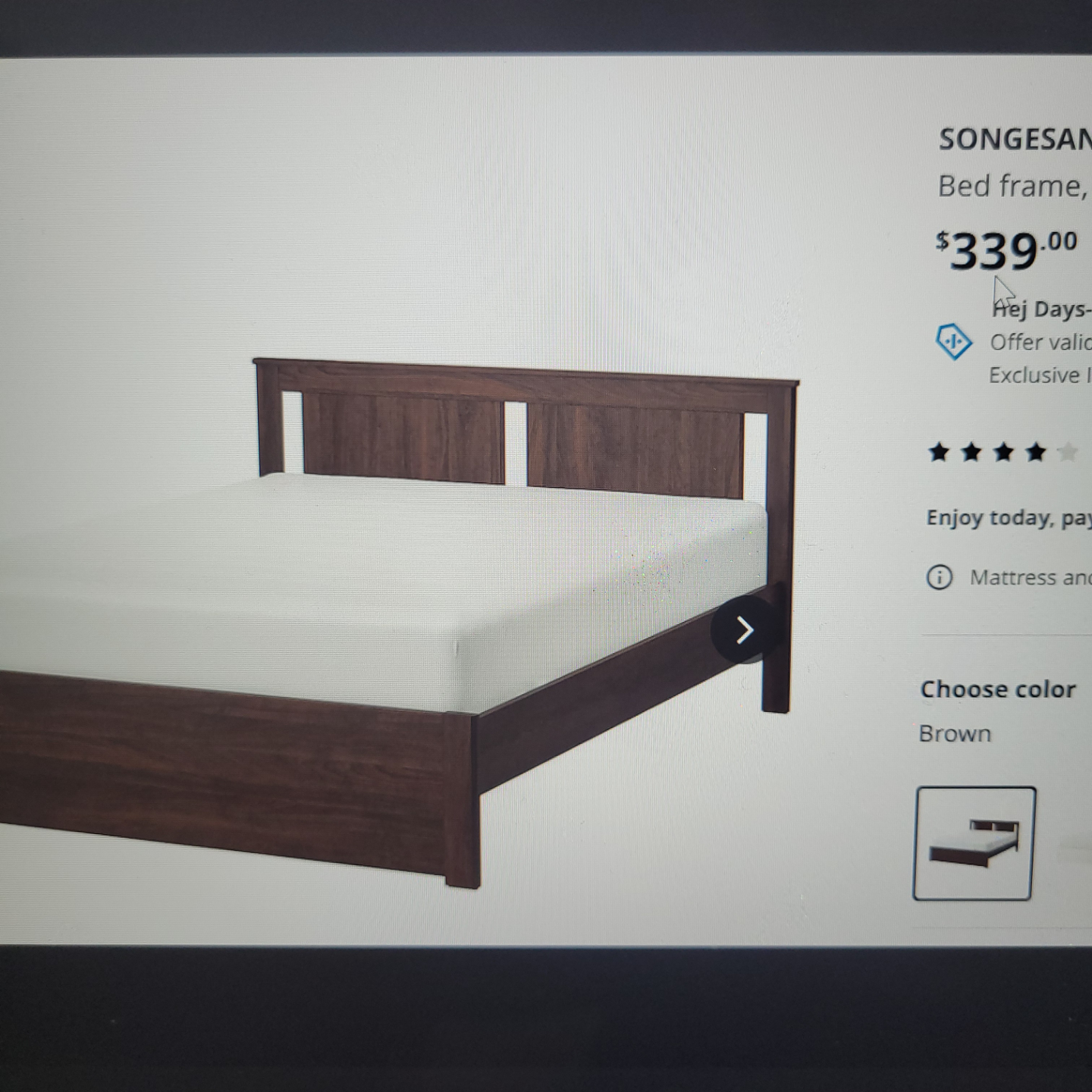 SONGESAND Bed Frame and Nightstands - photo 2