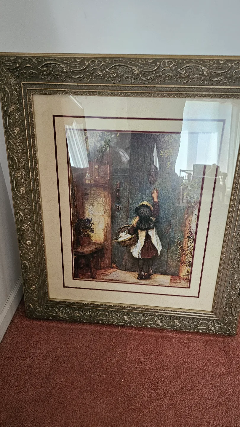 Framed Art Print - Little Girl at Door thumbnail
