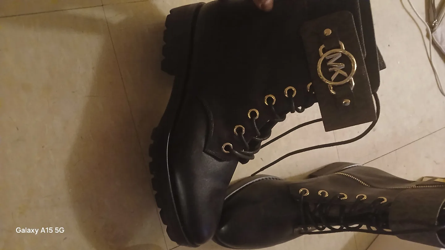 Michael Kors Black Leather Boots Size 8.5 -9 thumbnail