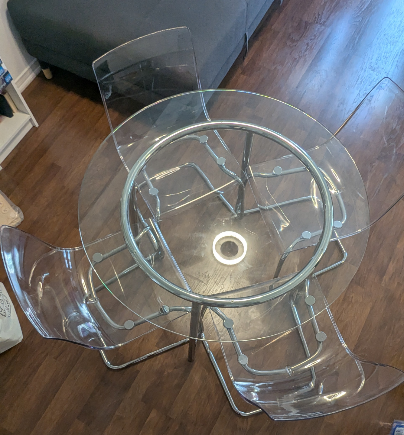 IKEA Tobias Chairs + round glass table - photo 2