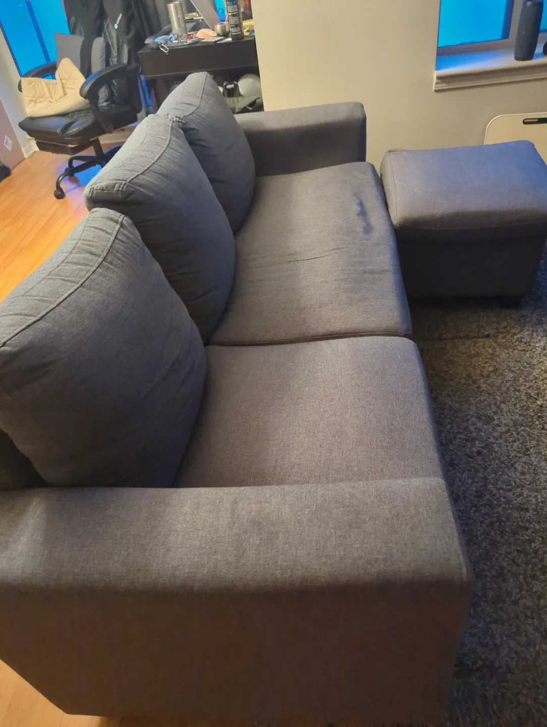 Grey Sofa with Ottoman thumbnail