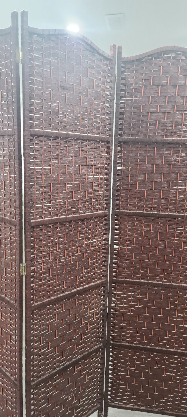 Three-Panel Wicker Room Divider