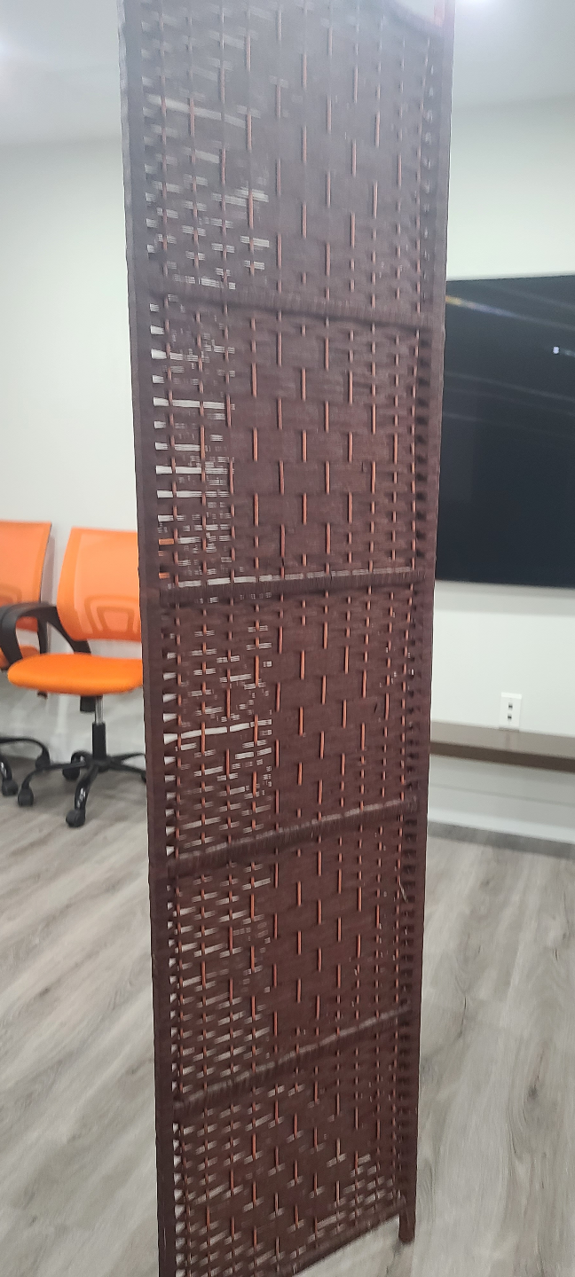 Three-Panel Wicker Room Divider - photo 3