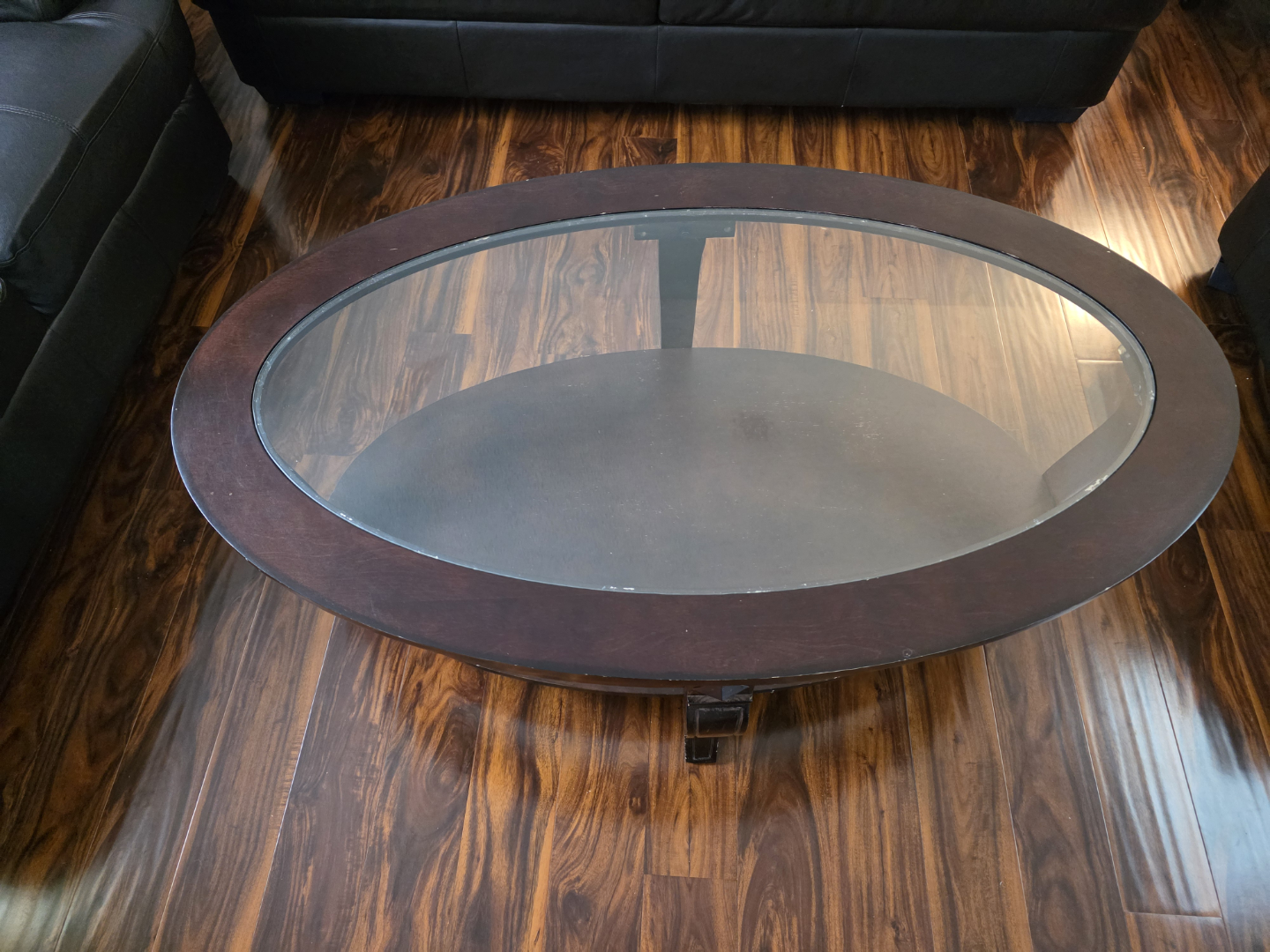 Dark Brown Wood End Table and Coffee Table Set