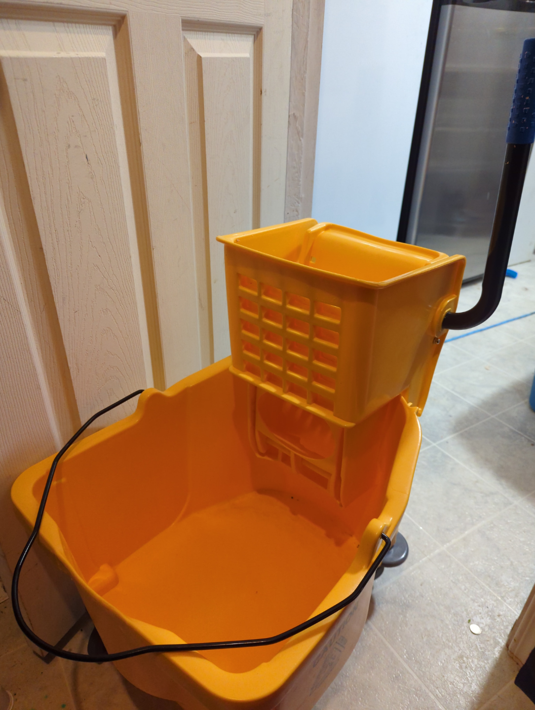 Yellow Mop Bucket with Wringer 🏒
