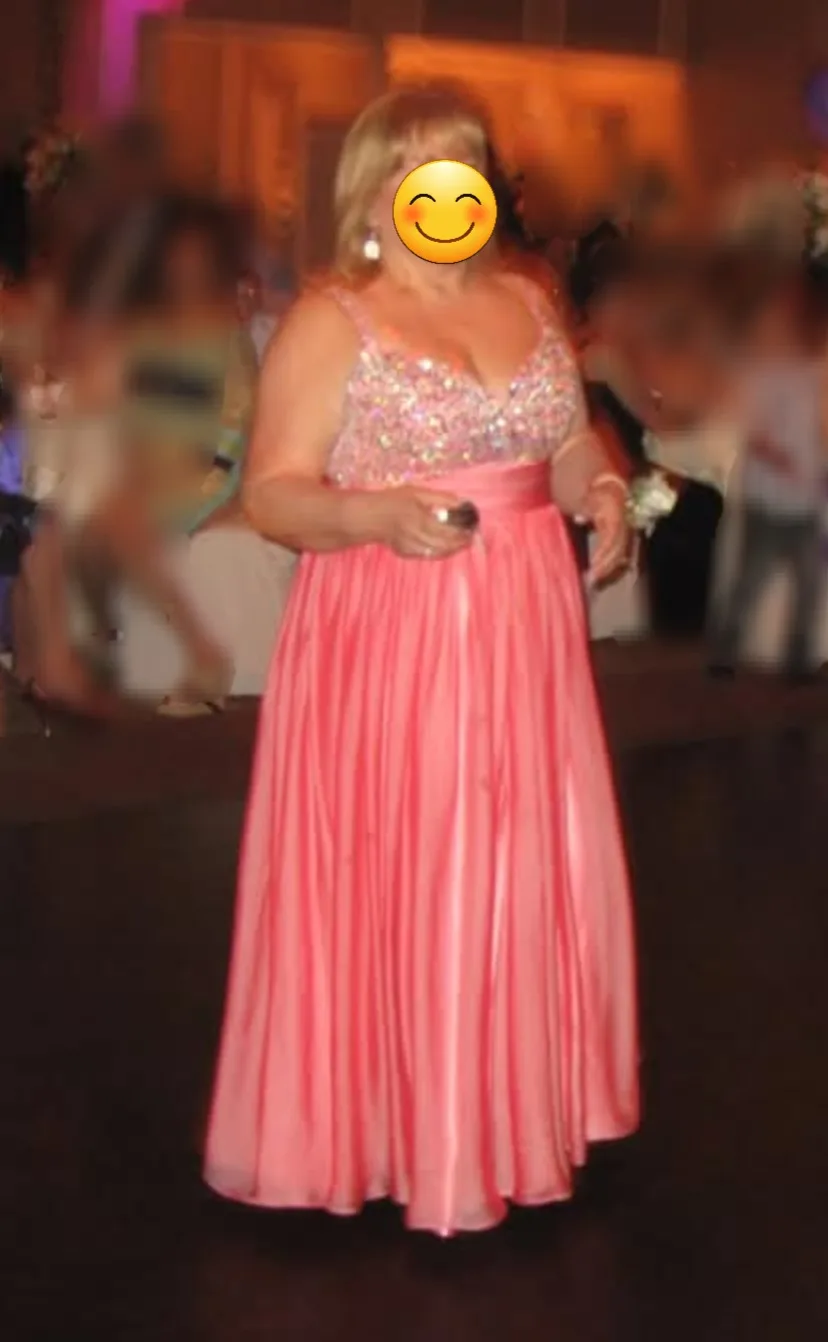 Gorgeous Coral Pink Sequin Evening Gown thumbnail