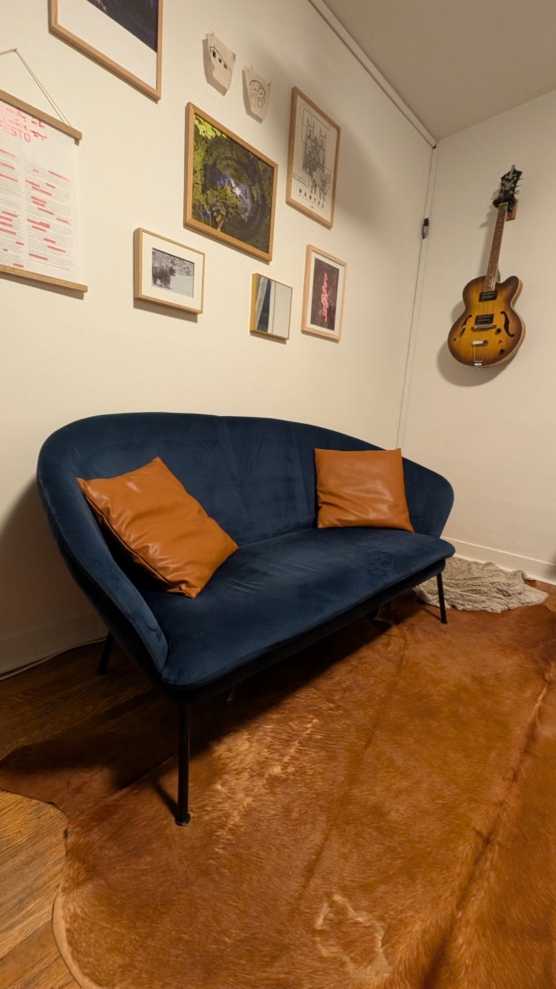 Velvet style SOFA, Excellent condition