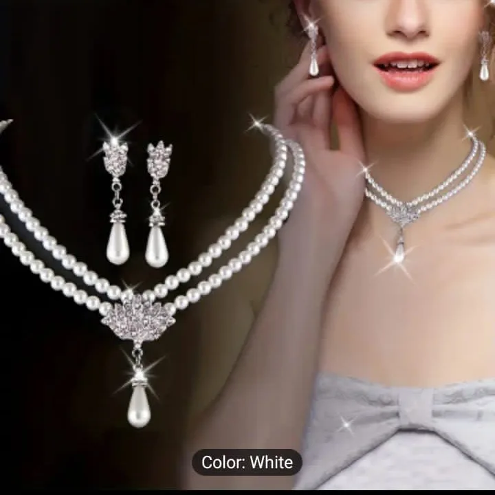 Pair of Earrings + Double Layer Necklace Set thumbnail