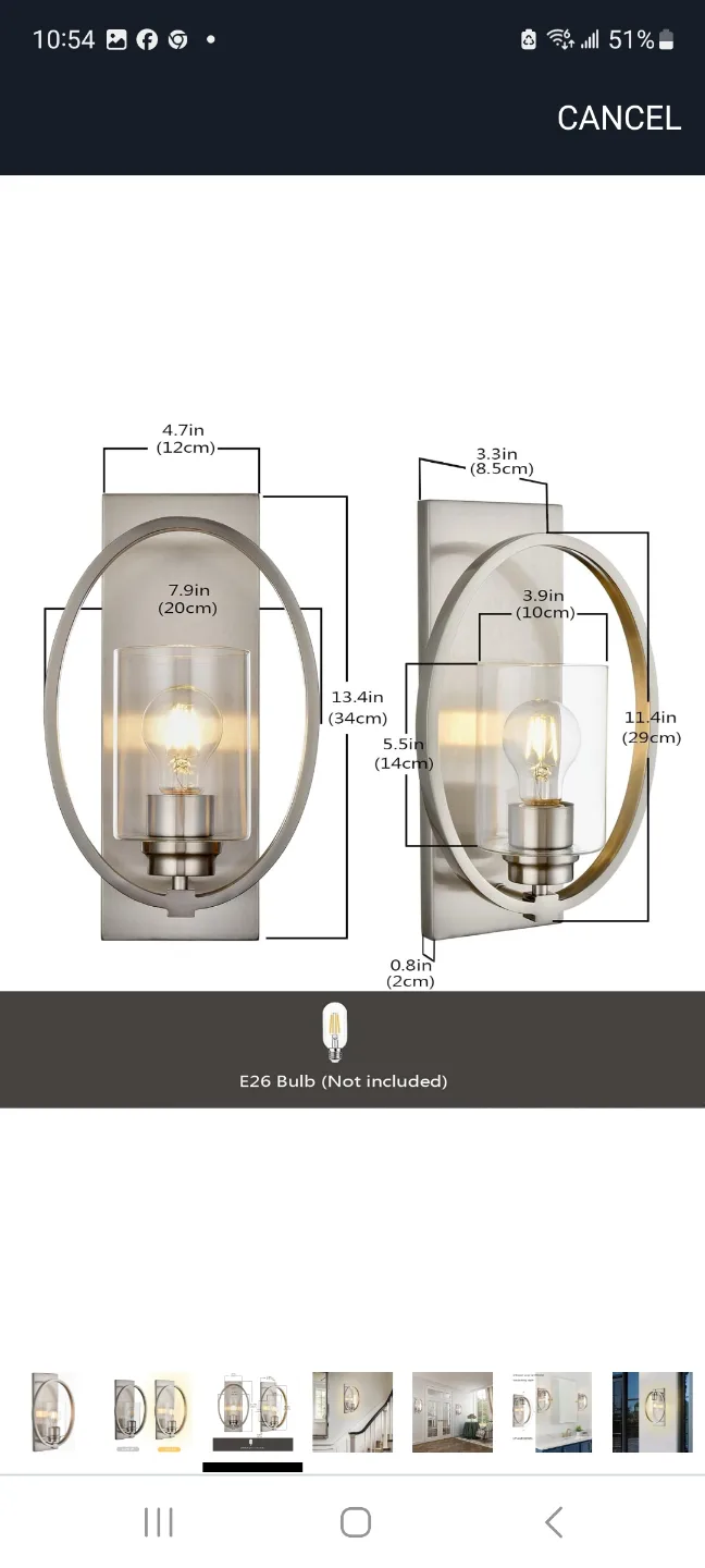 Brushed Nickel Wall Sconce Light, for Multi Locations image indicator(3)