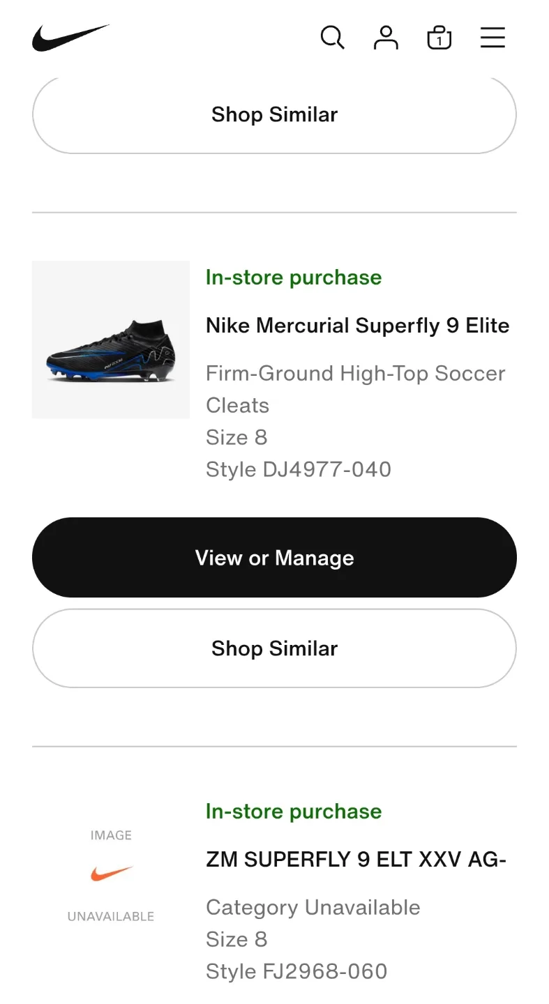 Nike Mercurial Superfly 9 Elite FG US 8 Made in Bosnia thumbnail