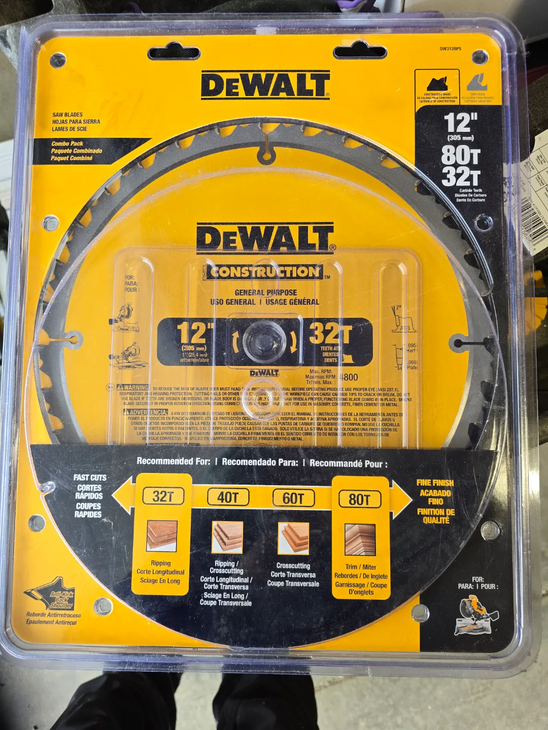 DEWALT 12" 32T General Purpose Construction Saw Blades thumbnail