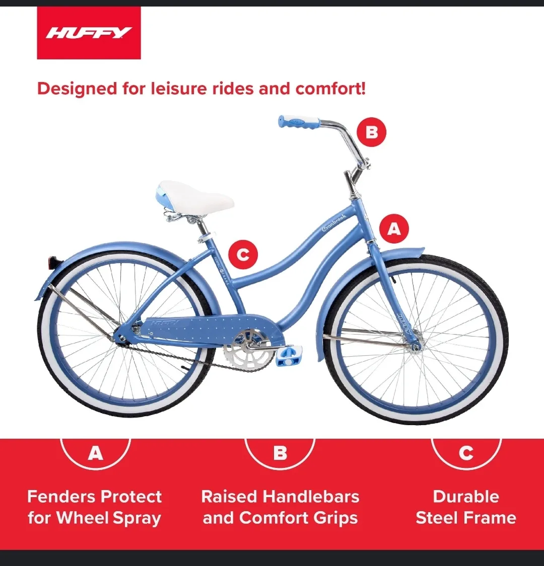 NEW - Huffy Cranbrook 24" Cruiser Bike - 🧡 image indicator(3)