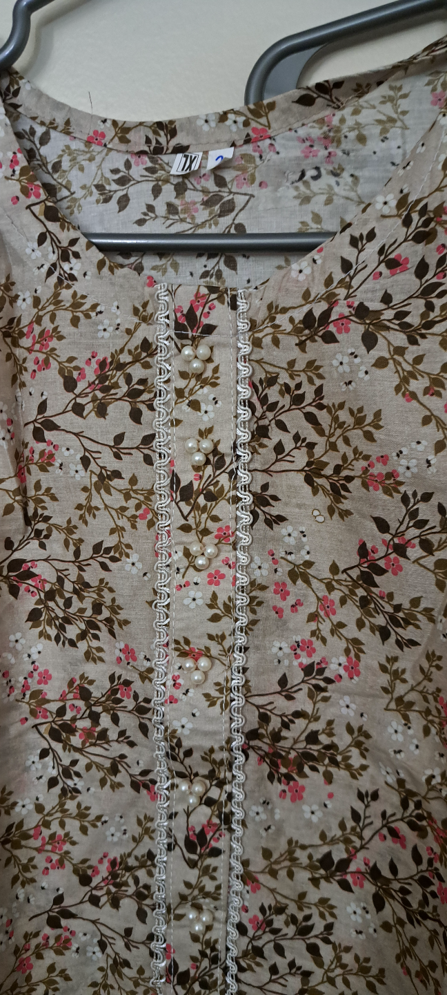 Women's Floral Printed Kurti with Trousers - photo 2