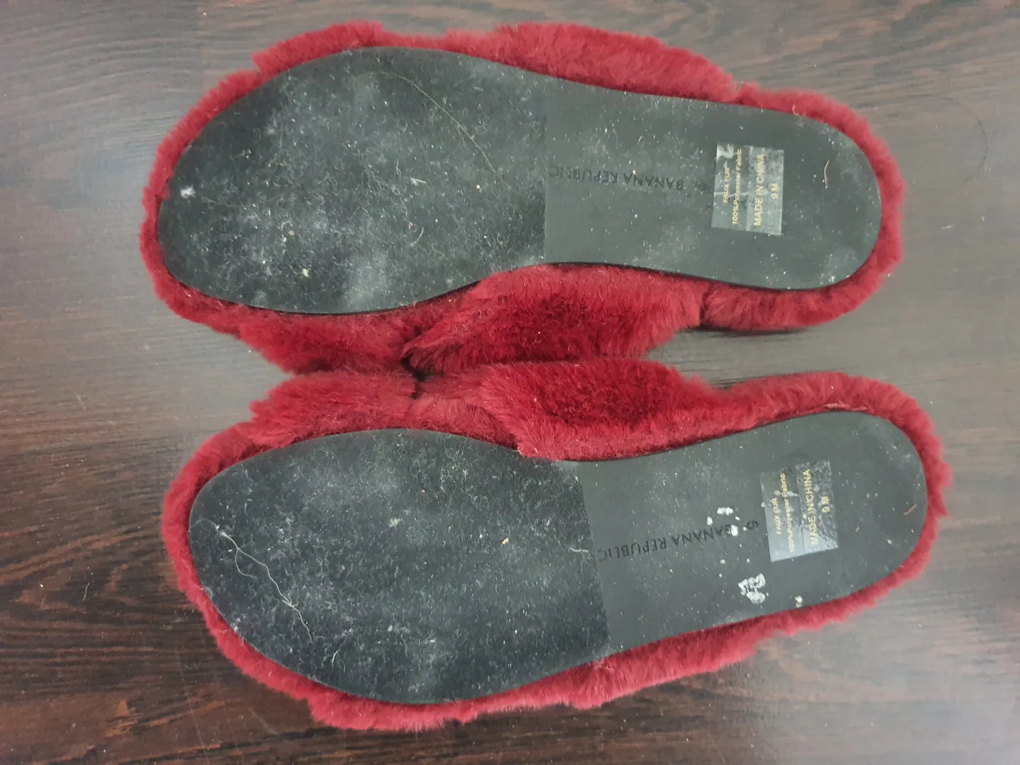 Banana Republic Burgundy Crossover Slide Slippers - Size 9 image indicator(5)