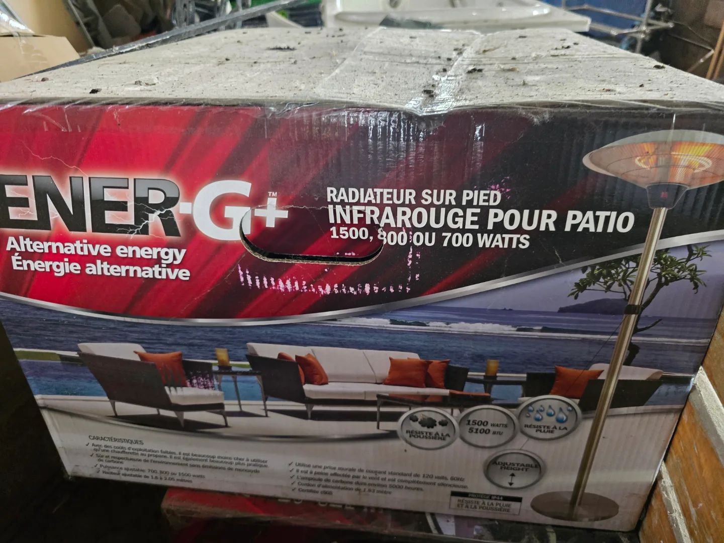 Freestanding Patio Infrared Heater - 1500, 800 or 700 Watts thumbnail