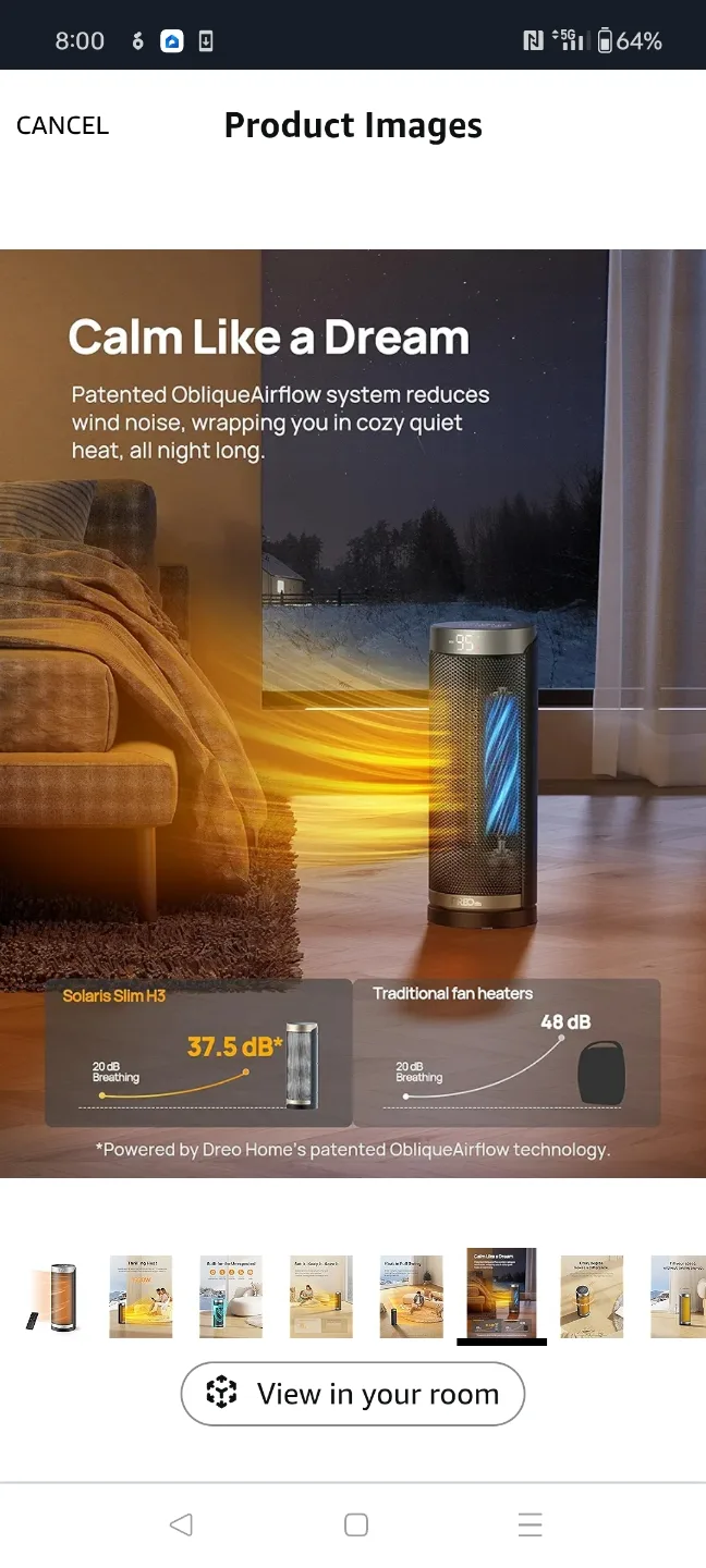 Dreo Solaris Slim H3 Space Heater image indicator(3)