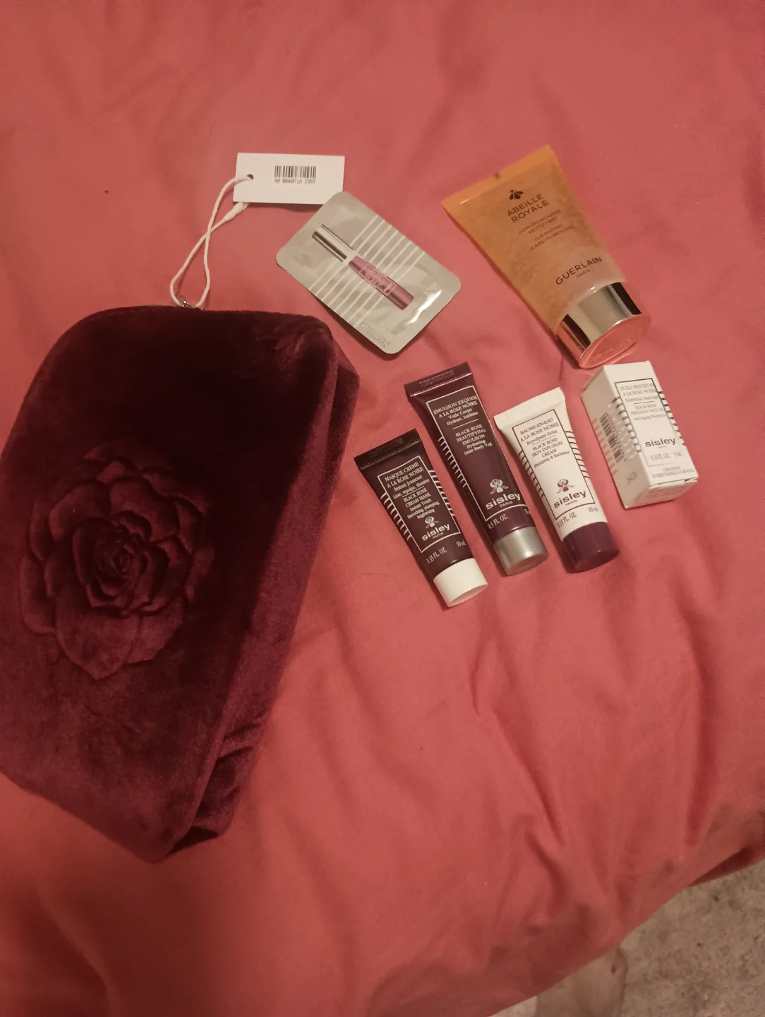 Sisley & Guerlain Luxury Skincare Sample Set with Velvet Pouch thumbnail
