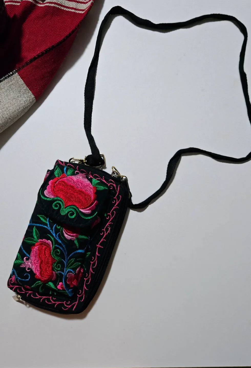 Mexican Embroidered Floral Crossbody Bag thumbnail
