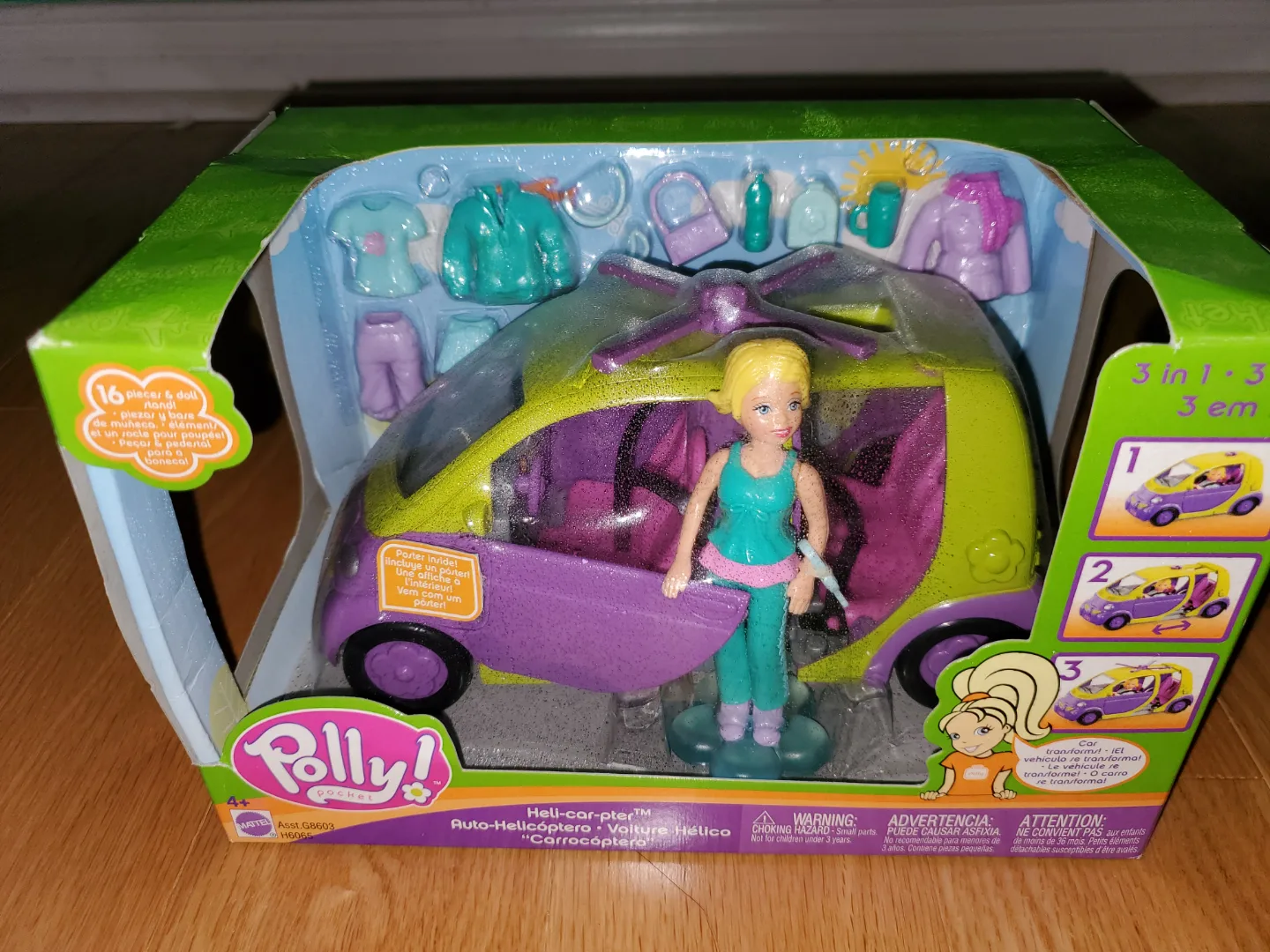 Polly Pocket Heli-Car 3-in-1 Transforming Vehicle Playset image indicator(6)