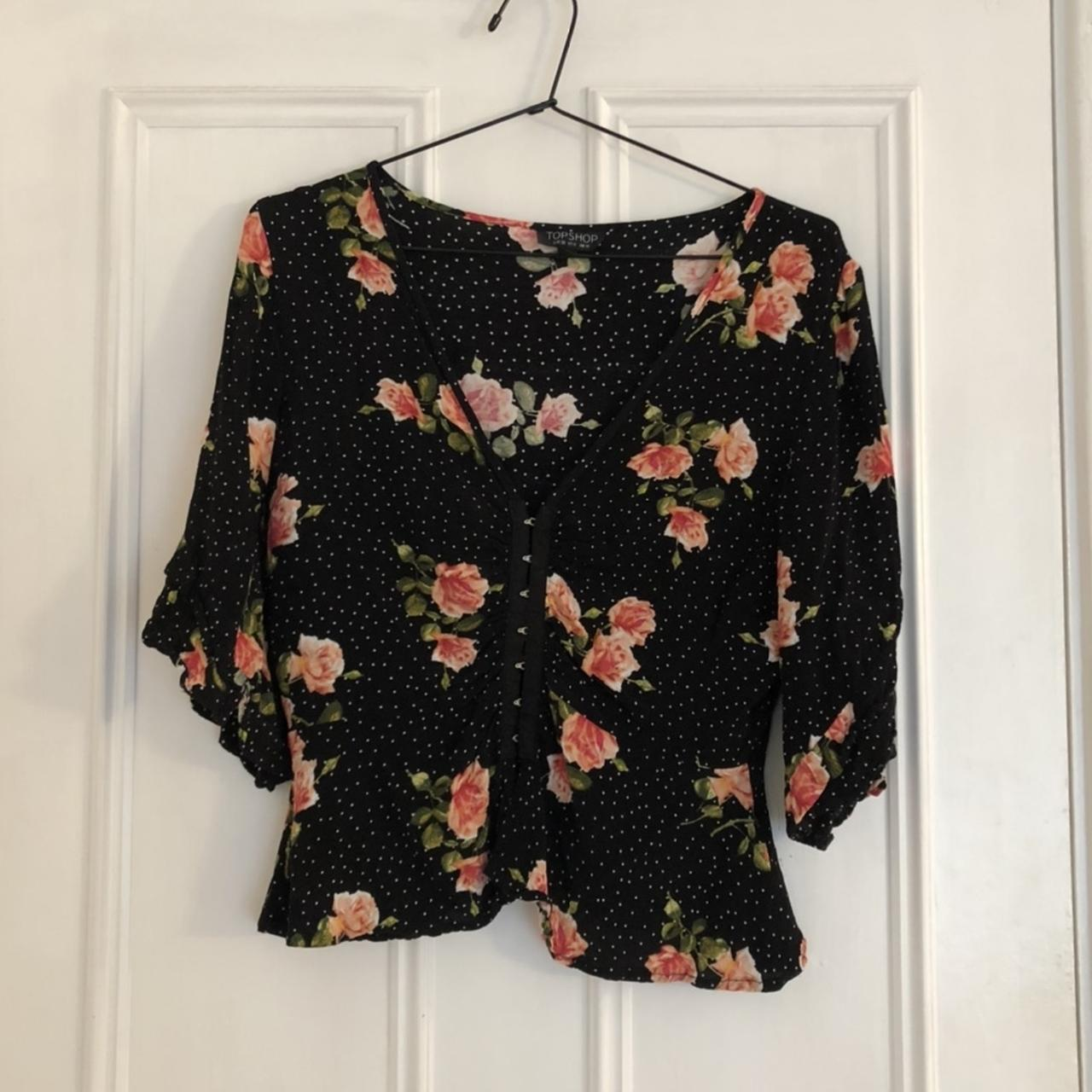Topshop Floral Button-Up Blouse 🏒 - photo 3
