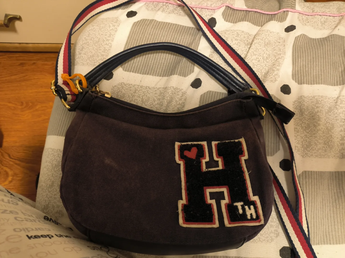 Tommy Hilfiger Dark Purple Canvas Crossbody Bag thumbnail