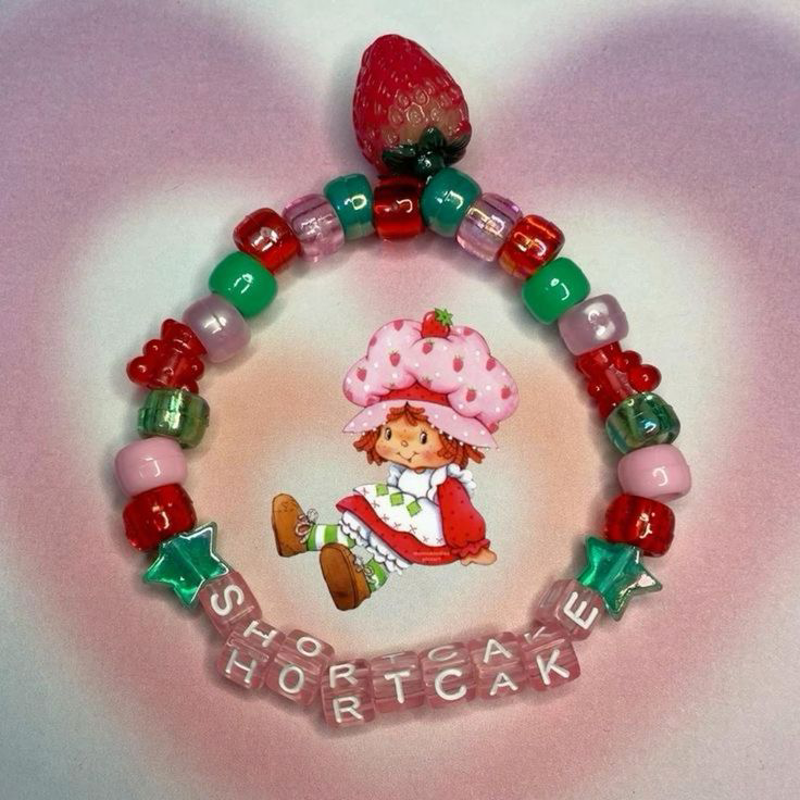 Strawberry Shortcake Kandi Bracelet