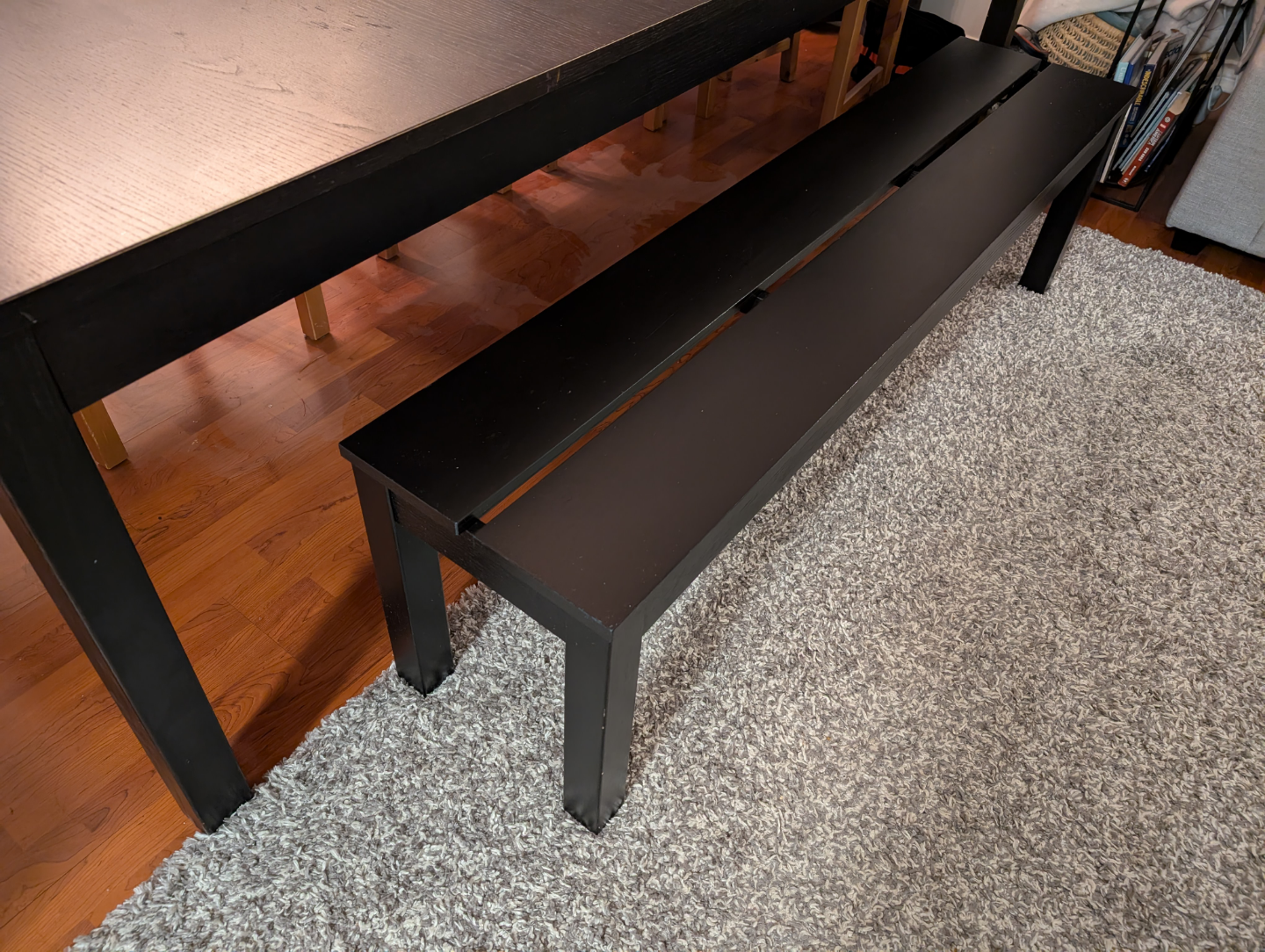 Black Dining Bench - photo 2