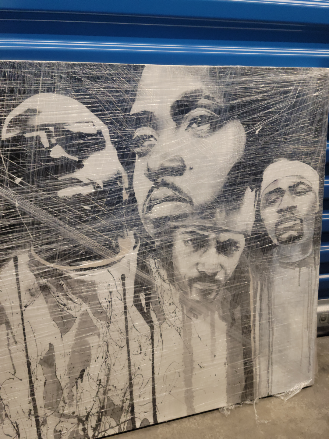 Large Wrapped Canvas Featuring Portraits of Rappers - photo 2