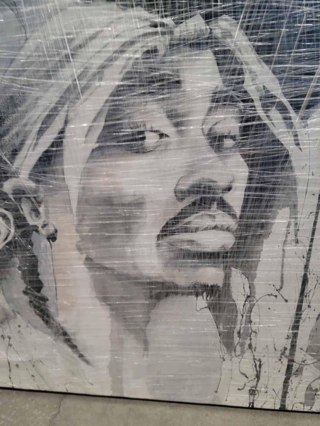 Large Wrapped Canvas Featuring Portraits of Rappers - photo 3