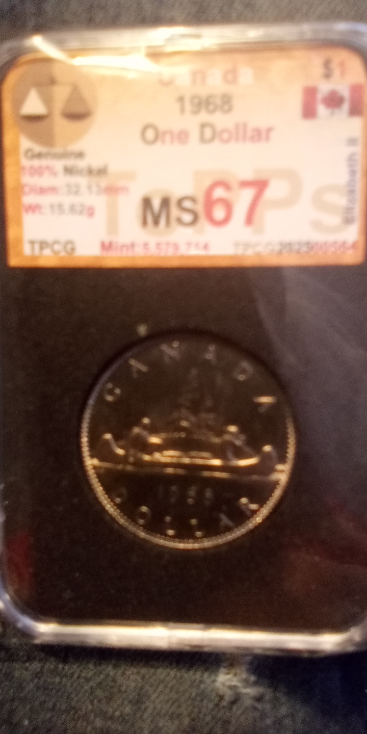 1968 Canadian One Dollar Coin MS67