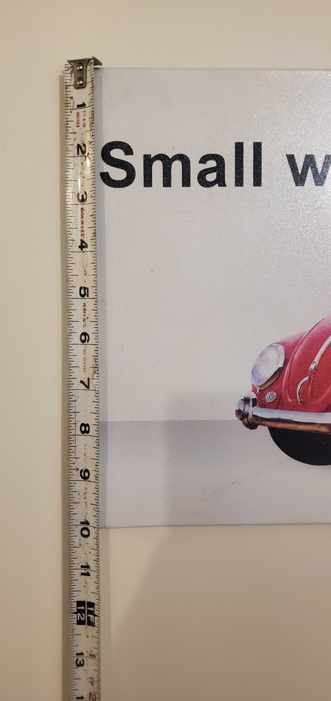 Vintage Volkswagen Beetle Metal Sign - Small Wonder - photo 5