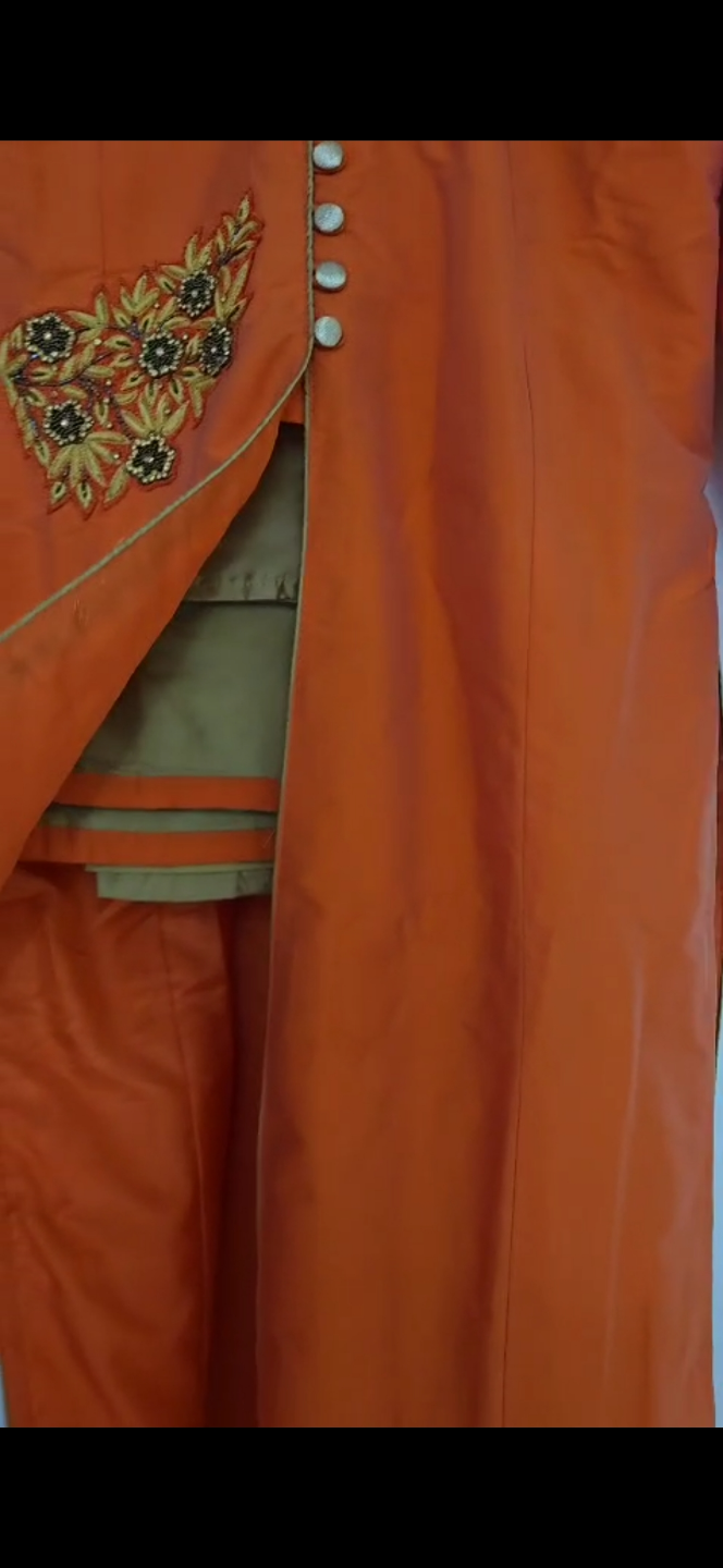 Gorgeous Orange Embroidered Kurti with Pants - photo 3