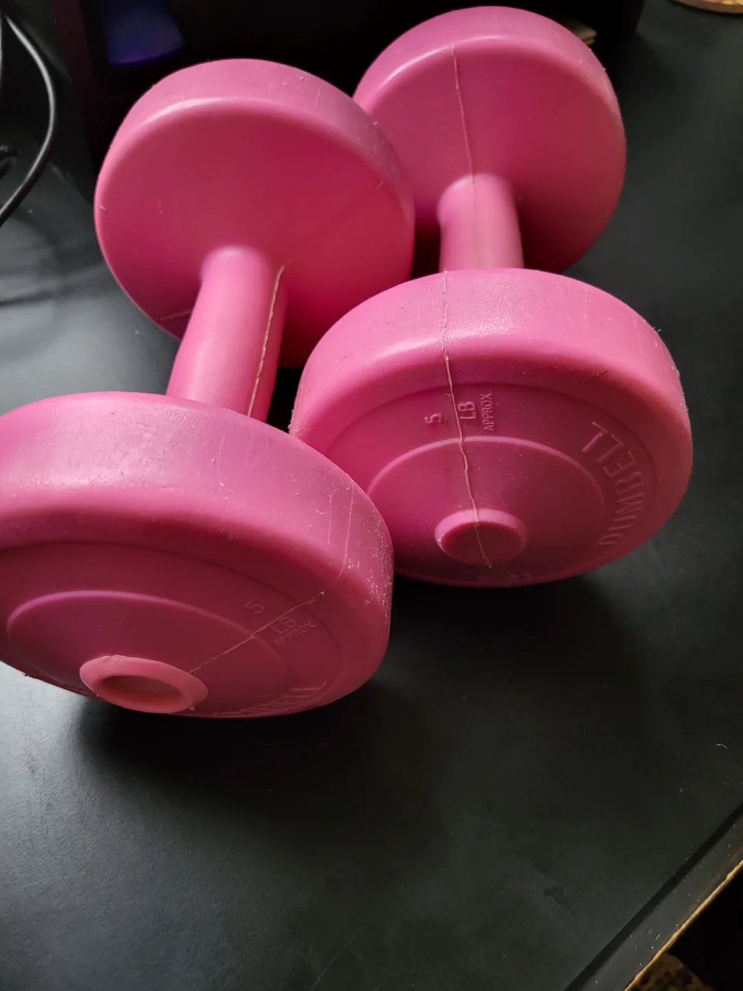 Pink 5lb Dumbbells thumbnail
