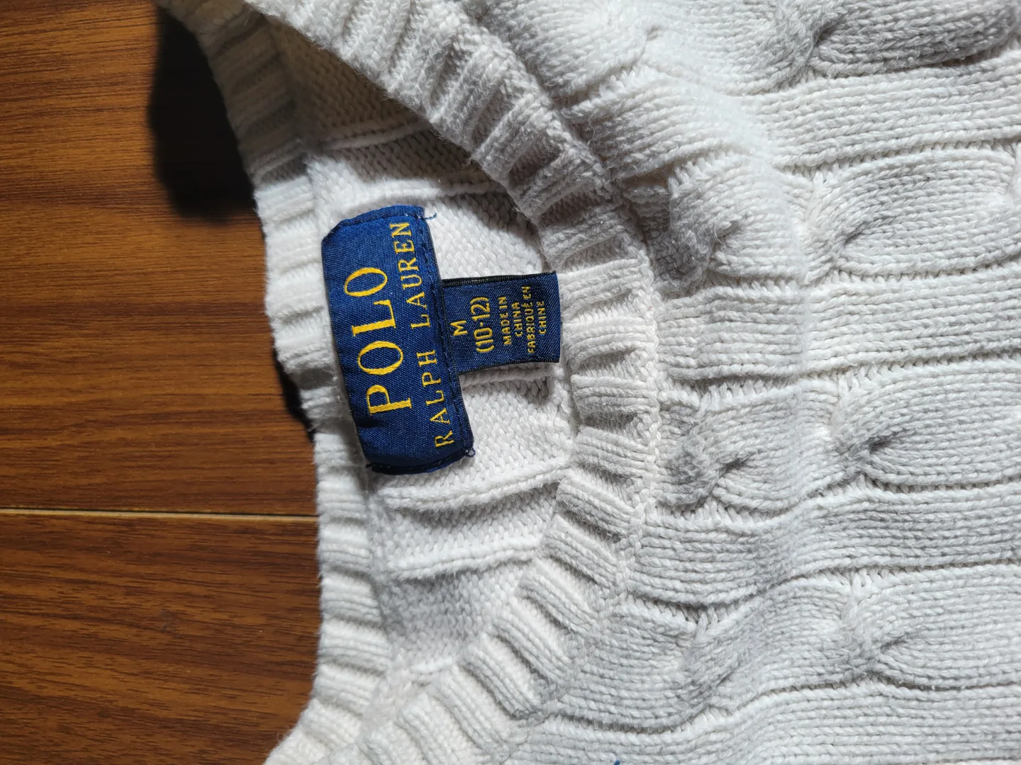 Polo Ralph Lauren Cream Cable Knit Sweater - Size M image indicator(2)