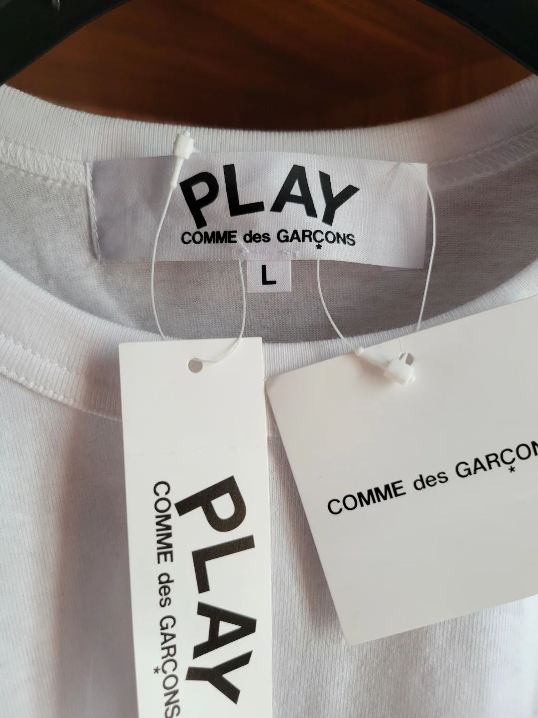 New Commes Des Garcons Long Sleeve White T Shirt - Large image indicator(4)