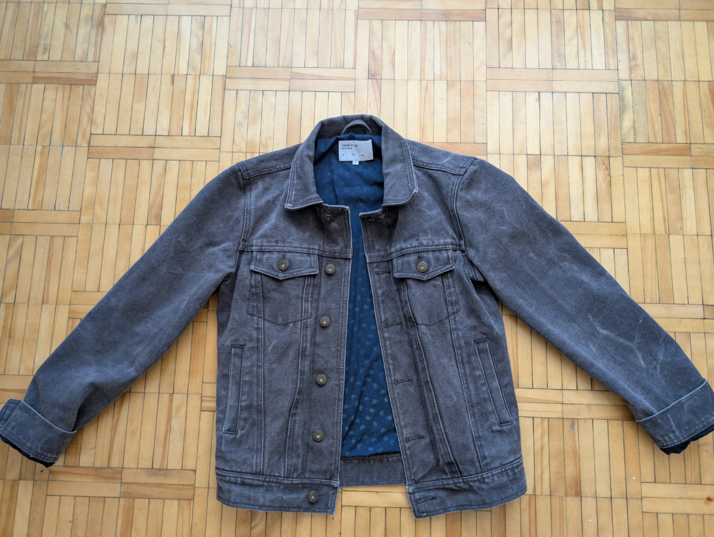 Frank & Oak Dark Grey Denim Jacket - Size Small - photo 2