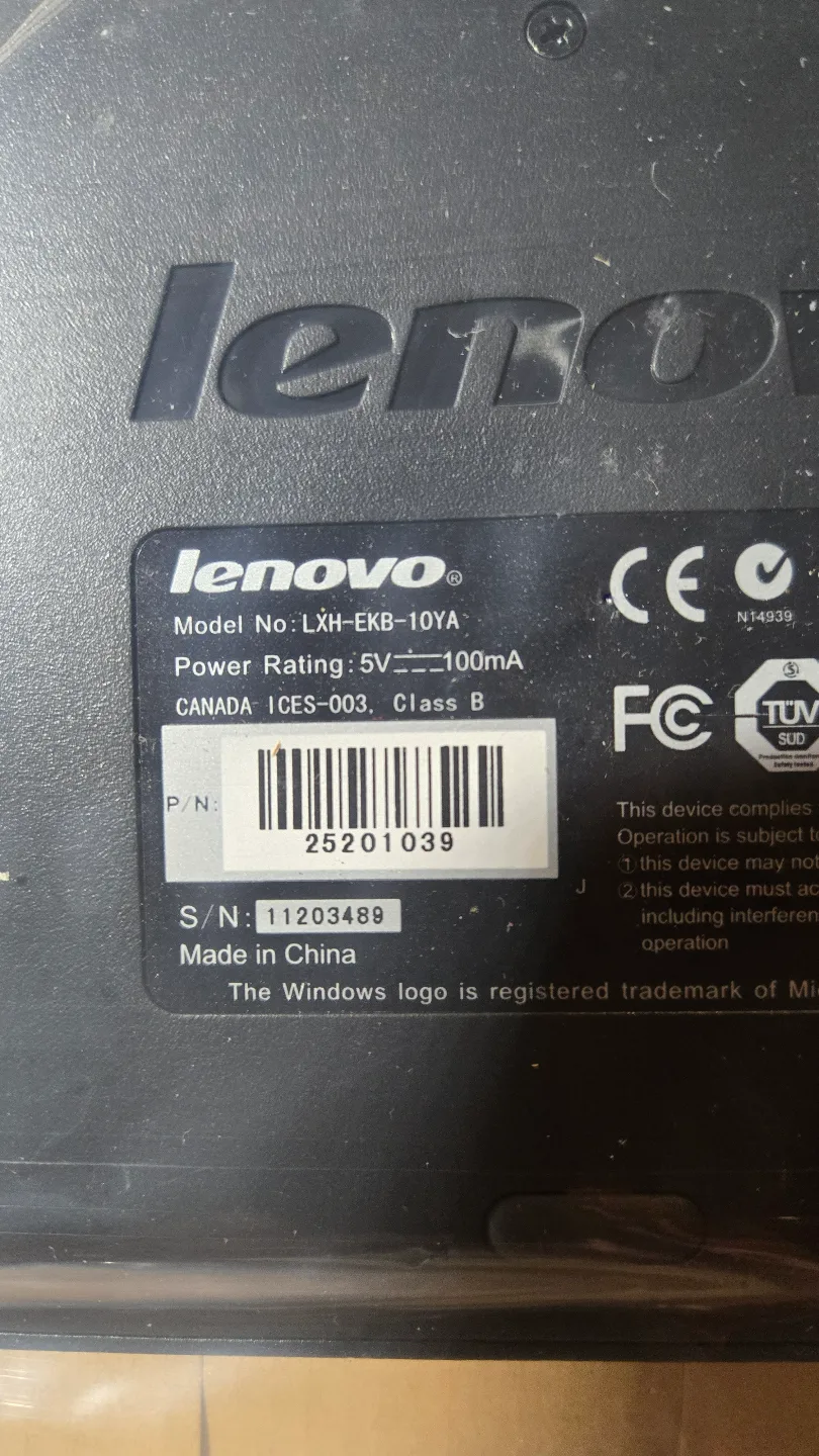 Lenovo LXH-EKB-10YA Wired Keyboard - Brand New image indicator(2)