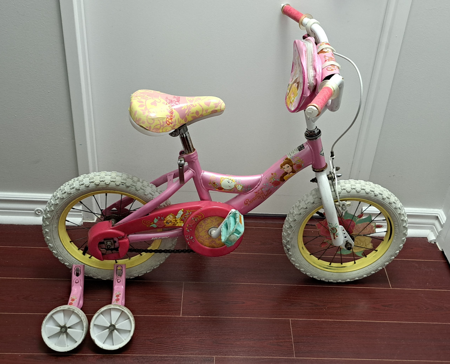 Disney Princess Belle 14" Kids Bike with Training Wheels