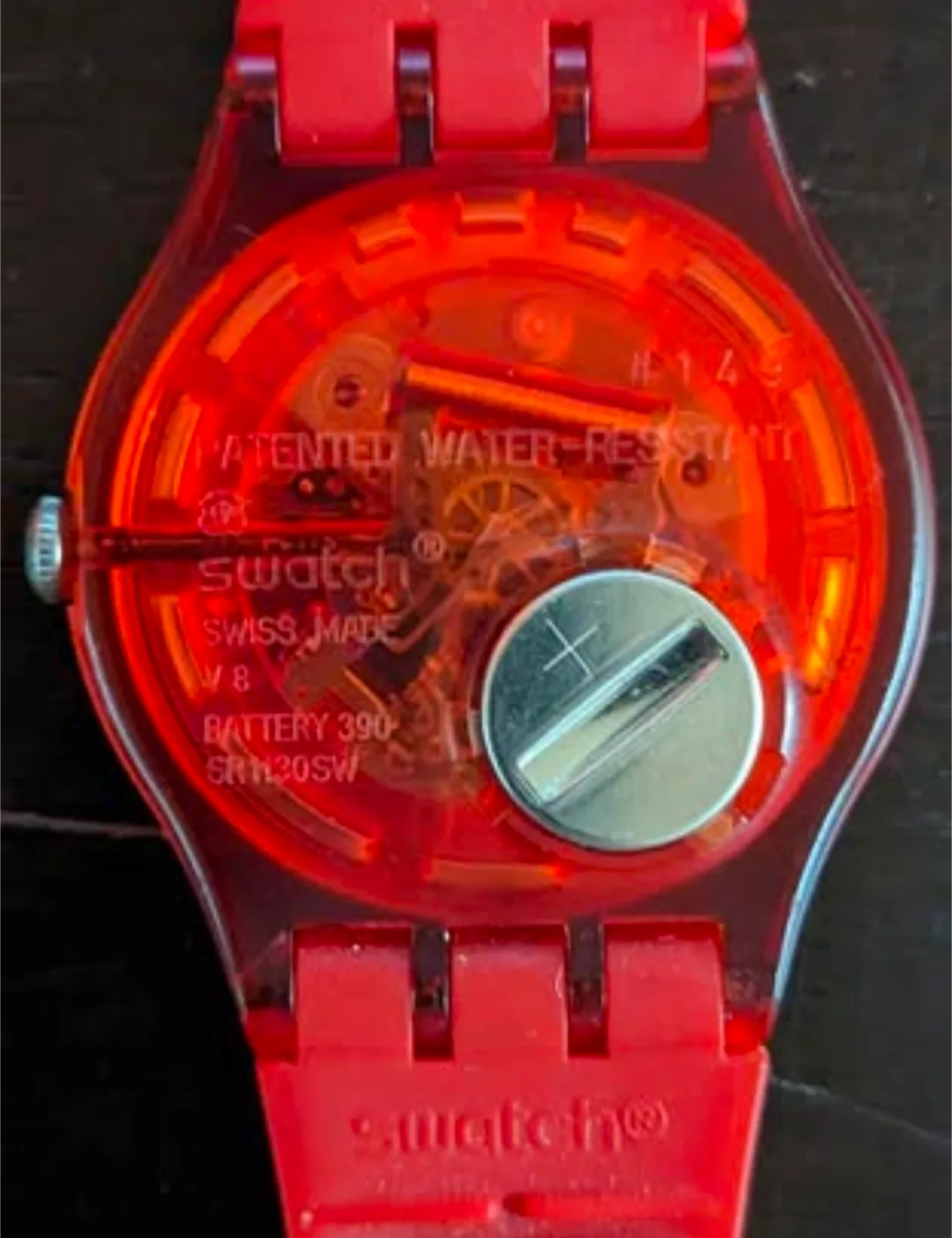 Vintage Swatch Red Plastic Watch image indicator(3)