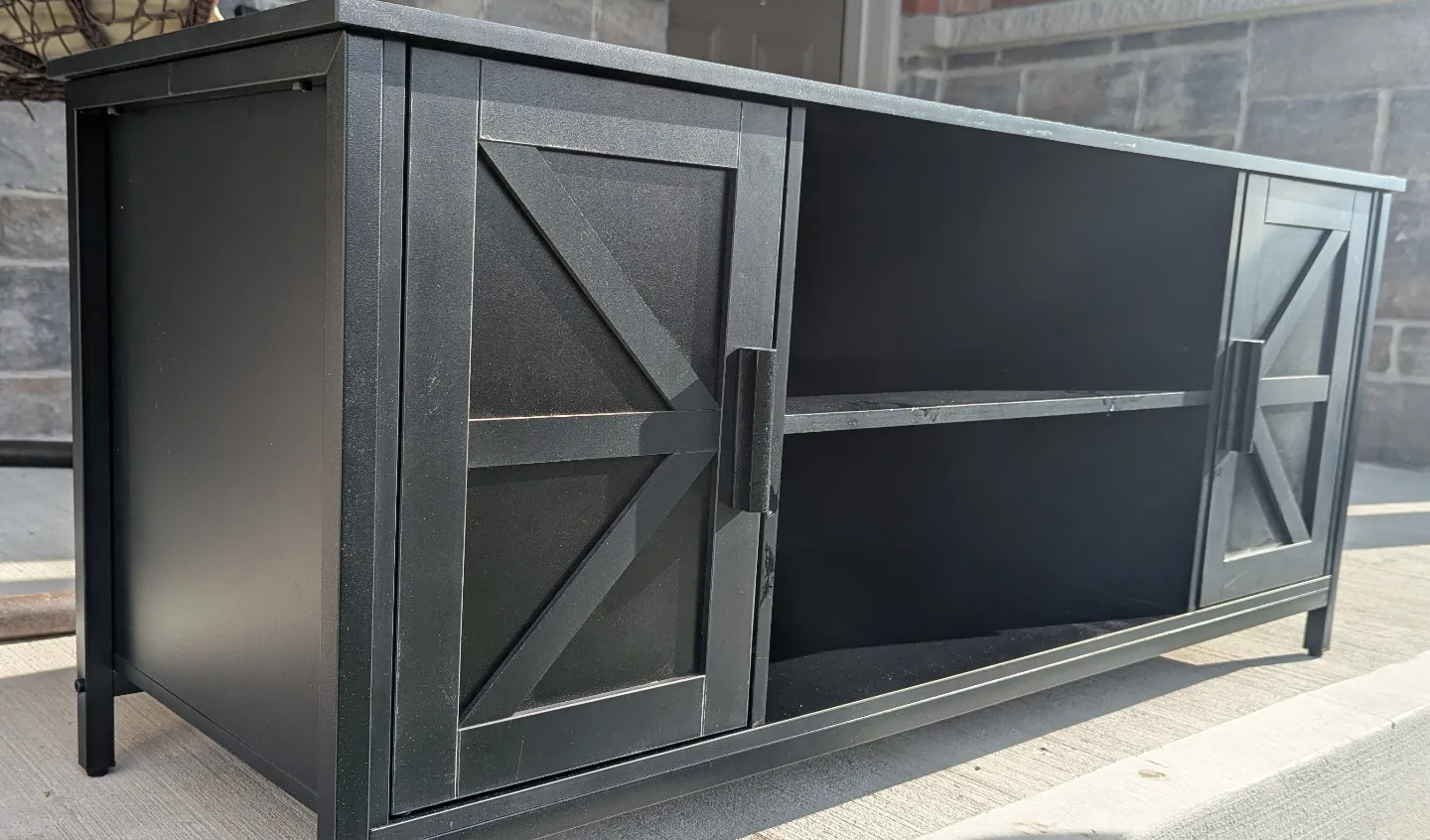 Black Farmhouse TV Stand - Brand New thumbnail